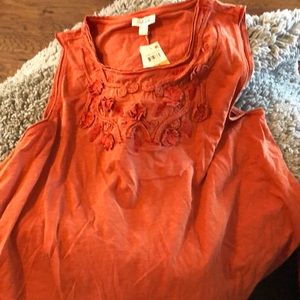 Style & Co Embroidered Tank